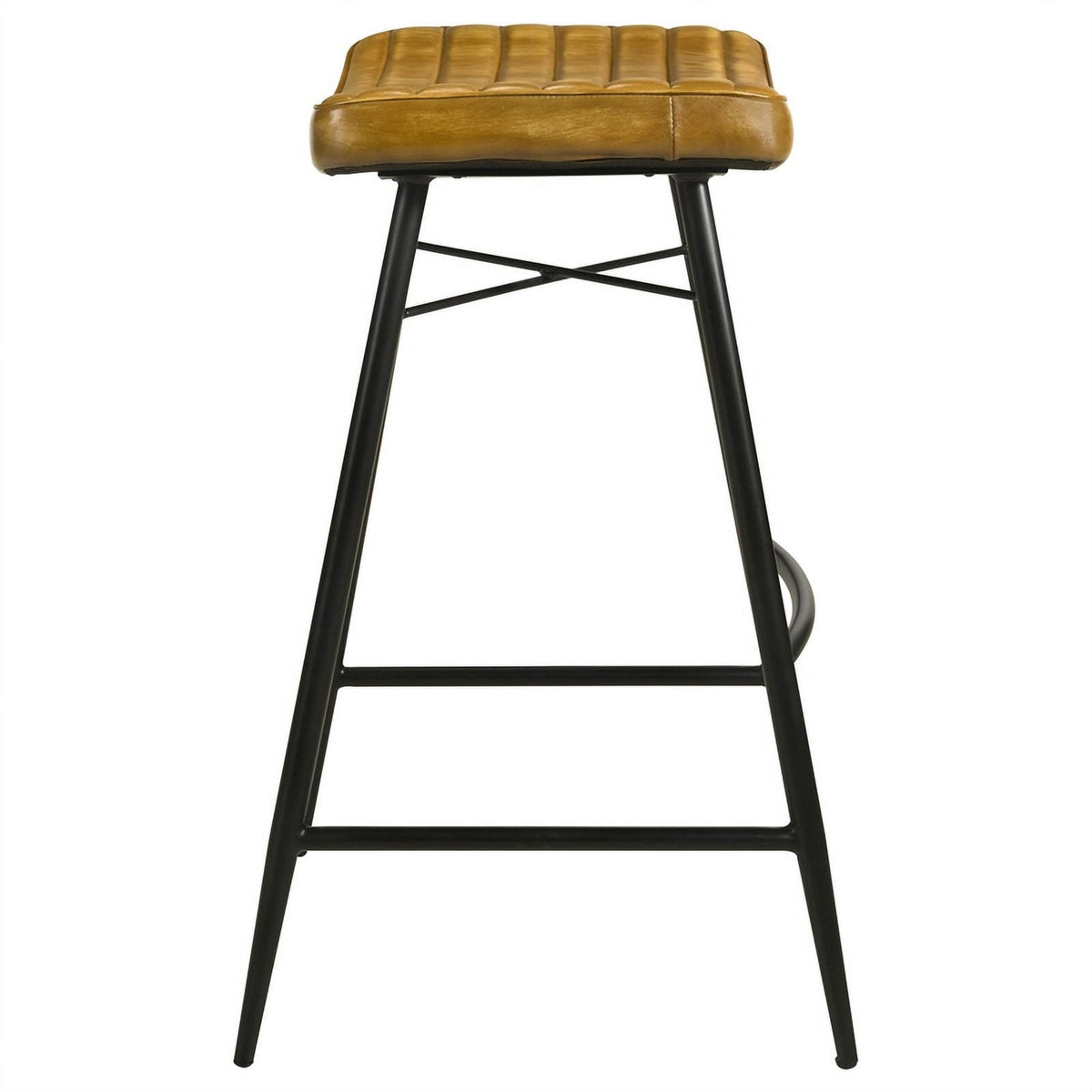Antique Camel/Black Leather Bar Stool Z991