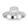 10k White Gold Diamond Halo Engagement Ring D76786