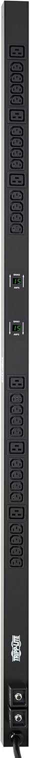 PDU, 30A, 38 Outlets, 208/240V, 10 ft. Cord, 0U Vertical Rack-Mount Power H382