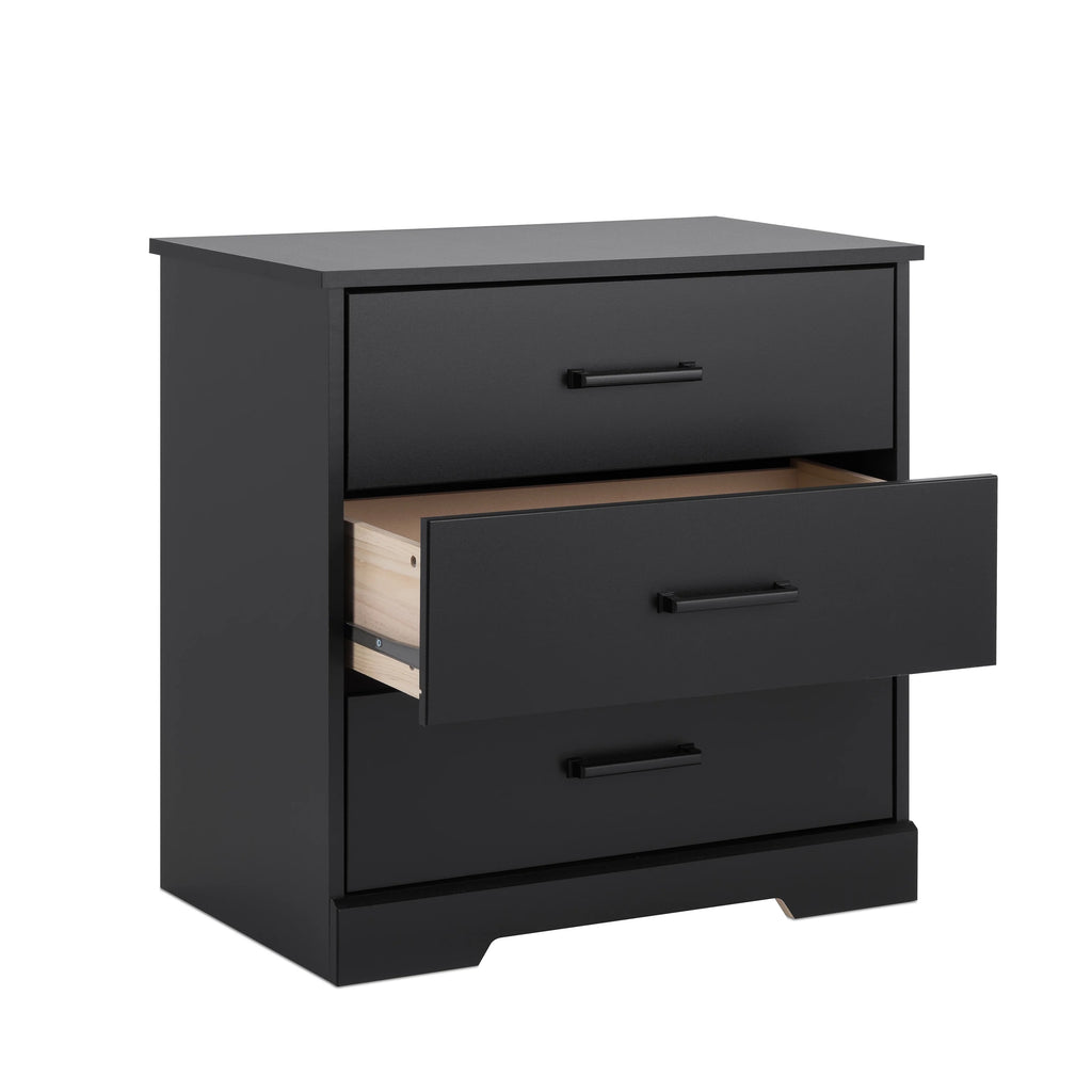 Black 3 Drawer Nightstand Bedside Table E23094