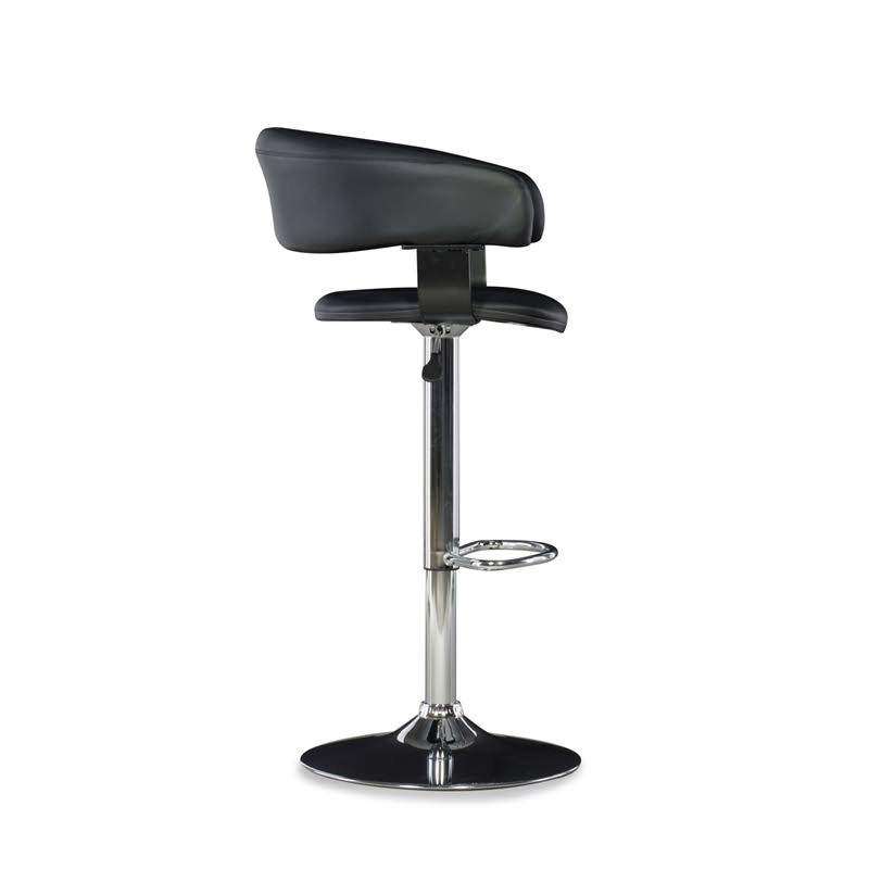 Black Faux Leather Adjustable Height Bar Stool A305458