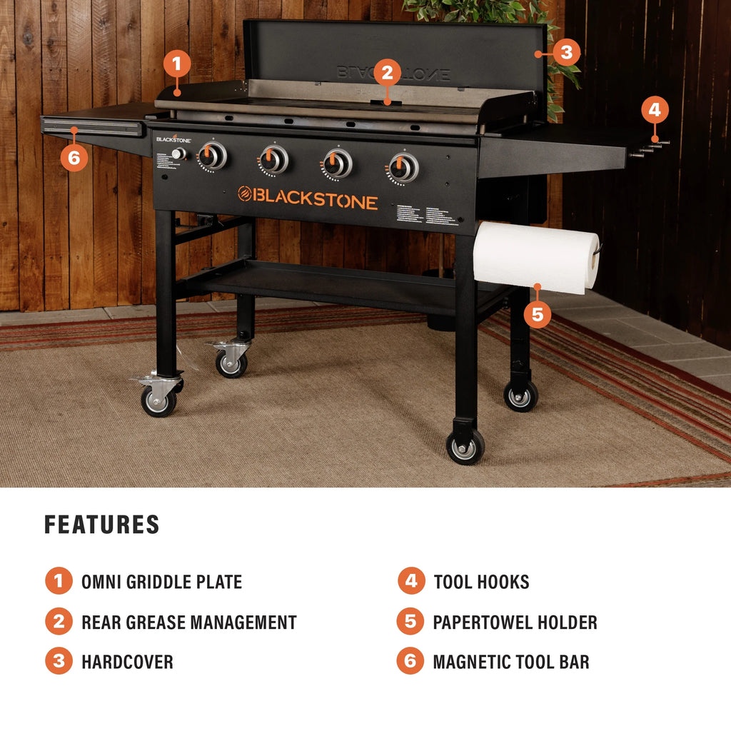 4-Burner Propane Griddle with Hard Cover R584