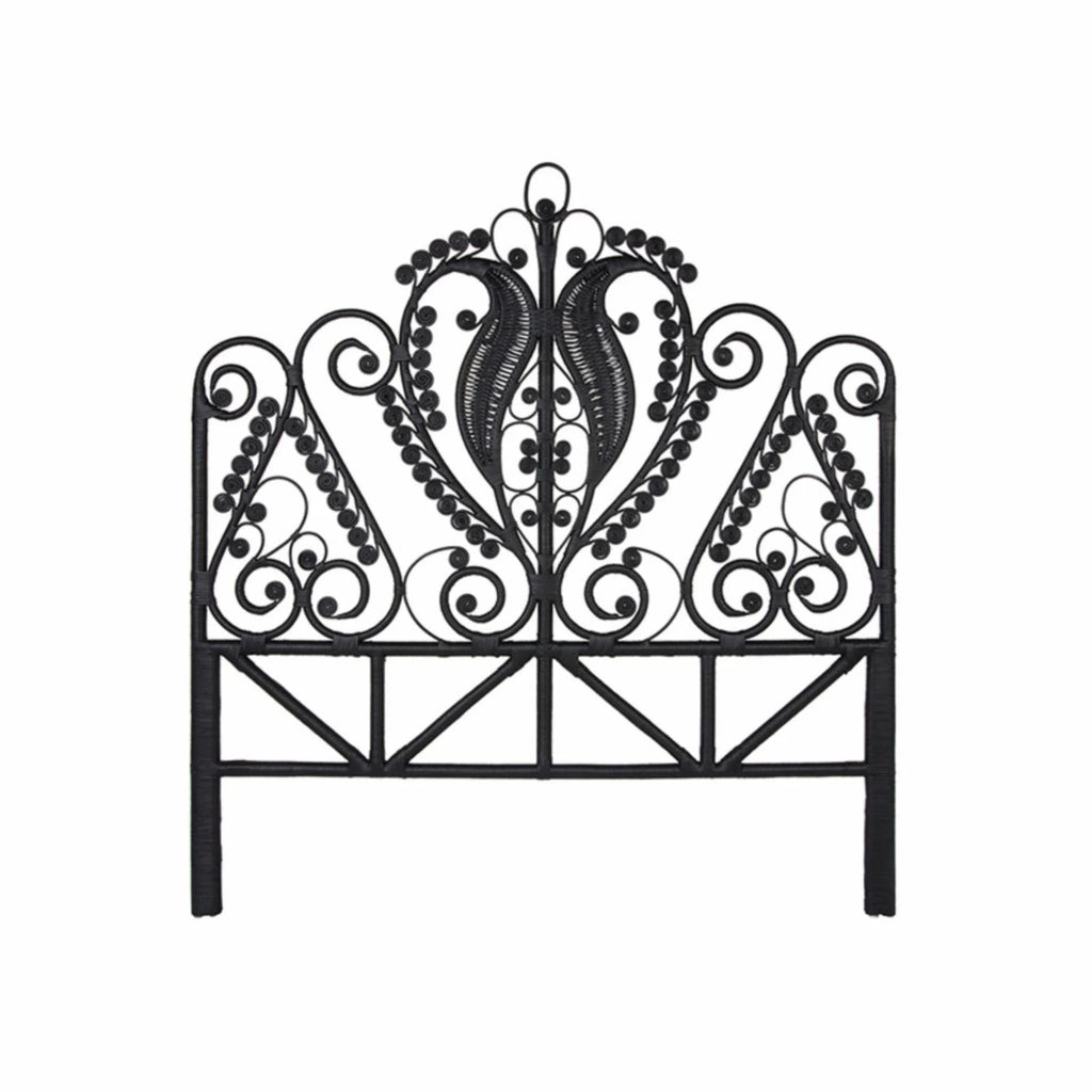 Black Rattan Headboard, California King X981982