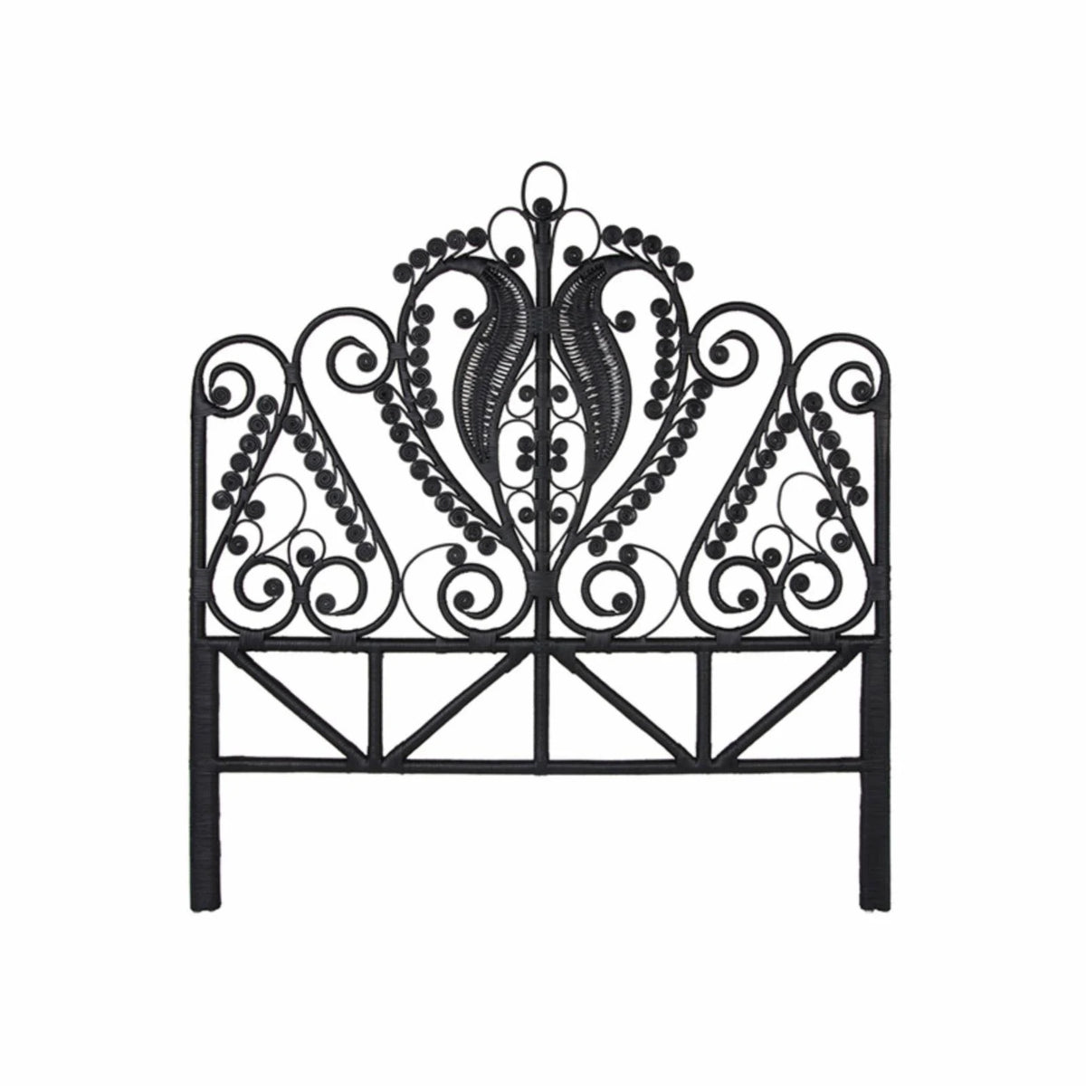 Black Rattan Headboard, California King X981982