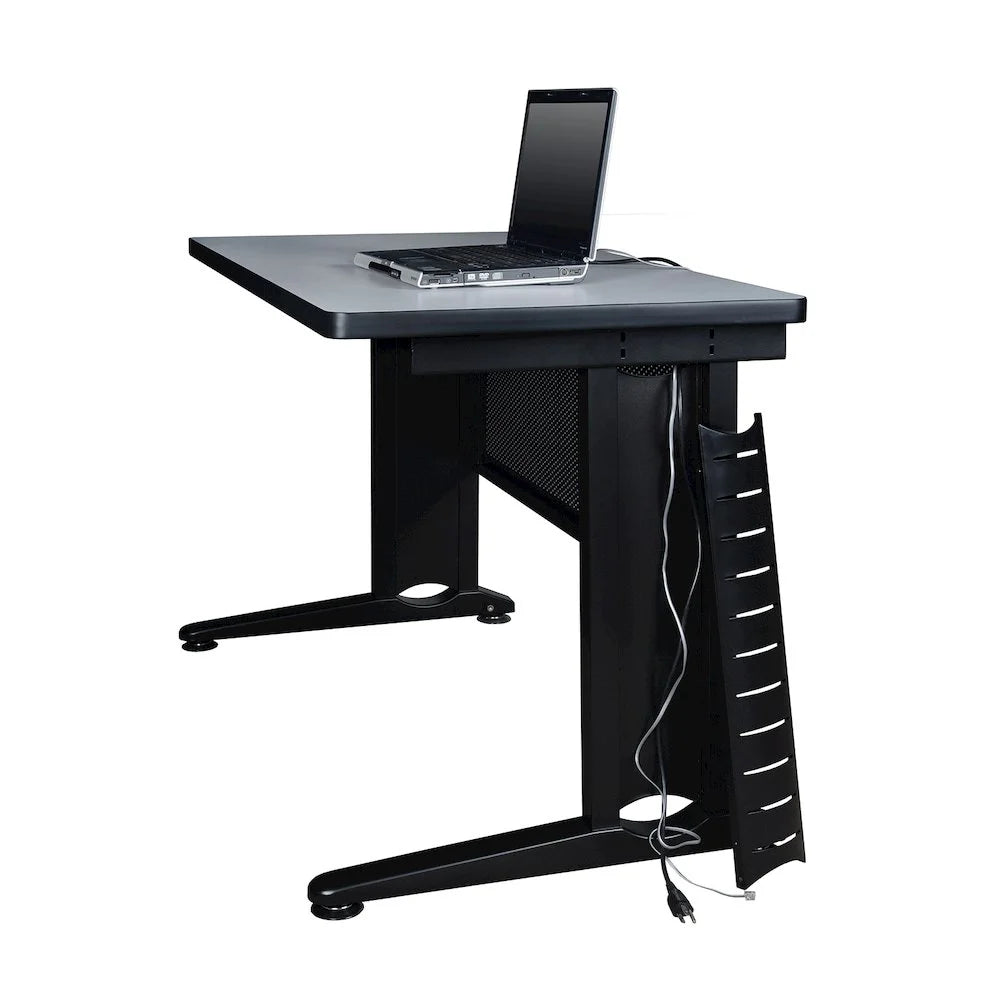 60" x 24" Grey Double Pedestal Desk E4847