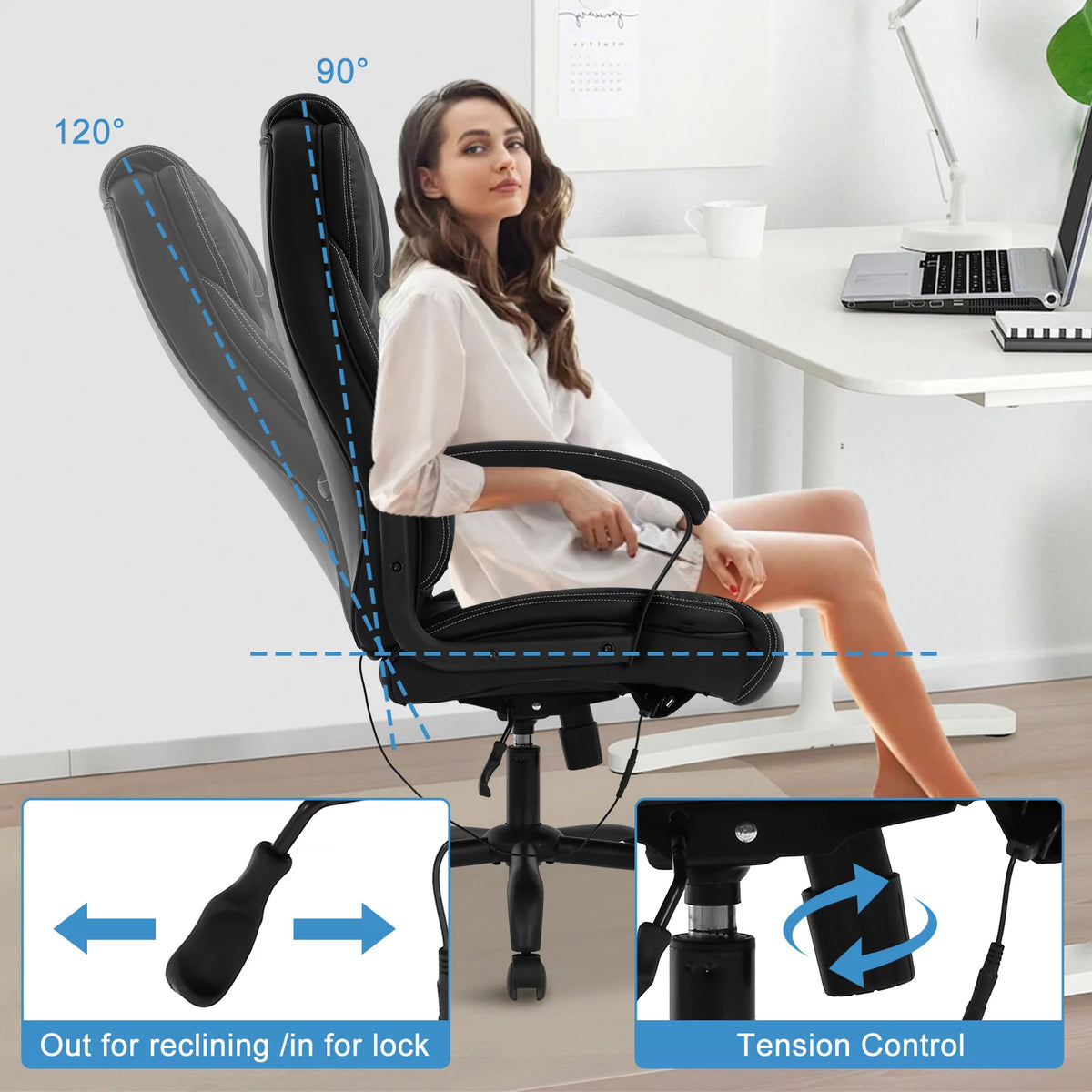 Heavy Duty Ergonomic Office Chair 500 lbs Capacity with Massage X1251