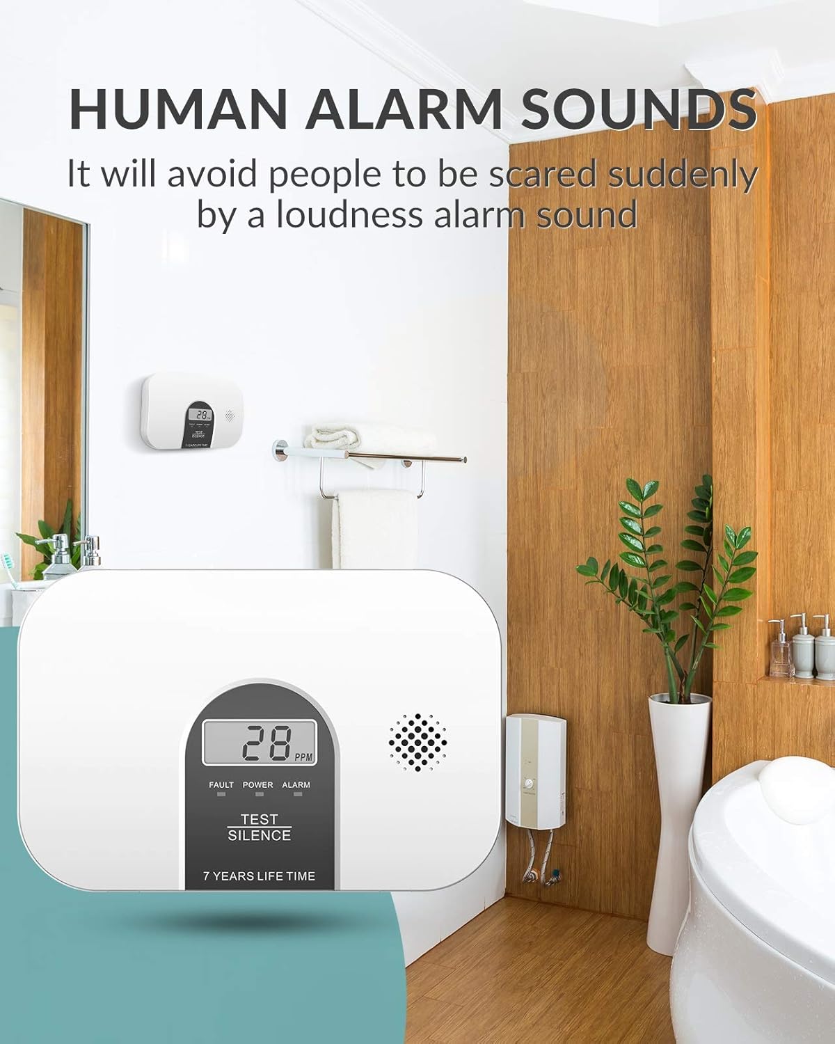 Carbon Monoxide Alarm Detector with LCD Digital Display, 4 Packs X4190