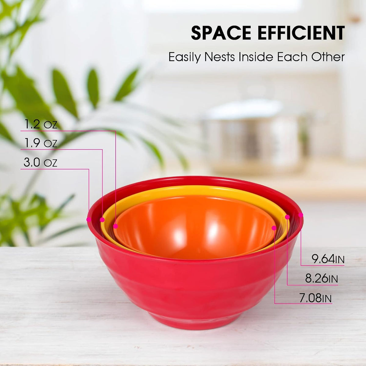 6 Piece Melamine Nesting Mixing Bowl Set with Lids L221852