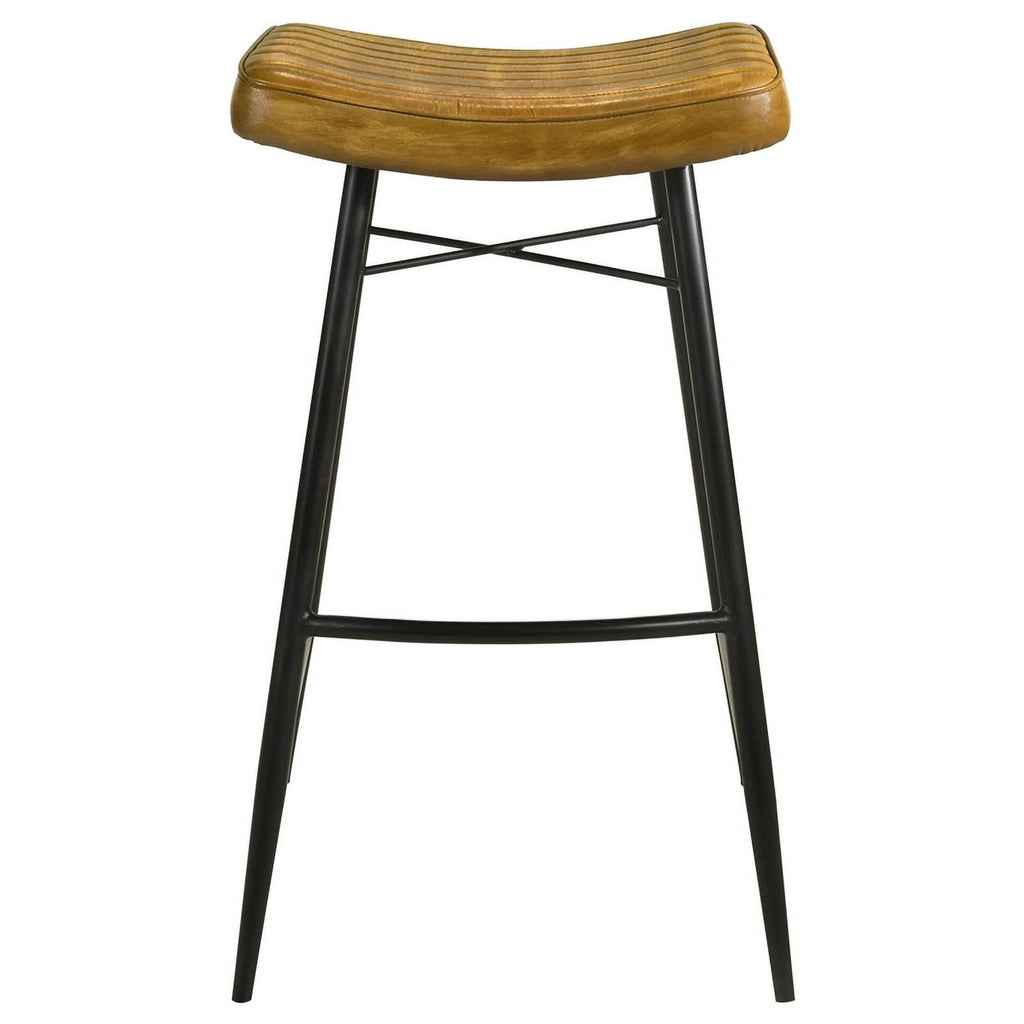 Antique Camel/Black Leather Bar Stool Z991