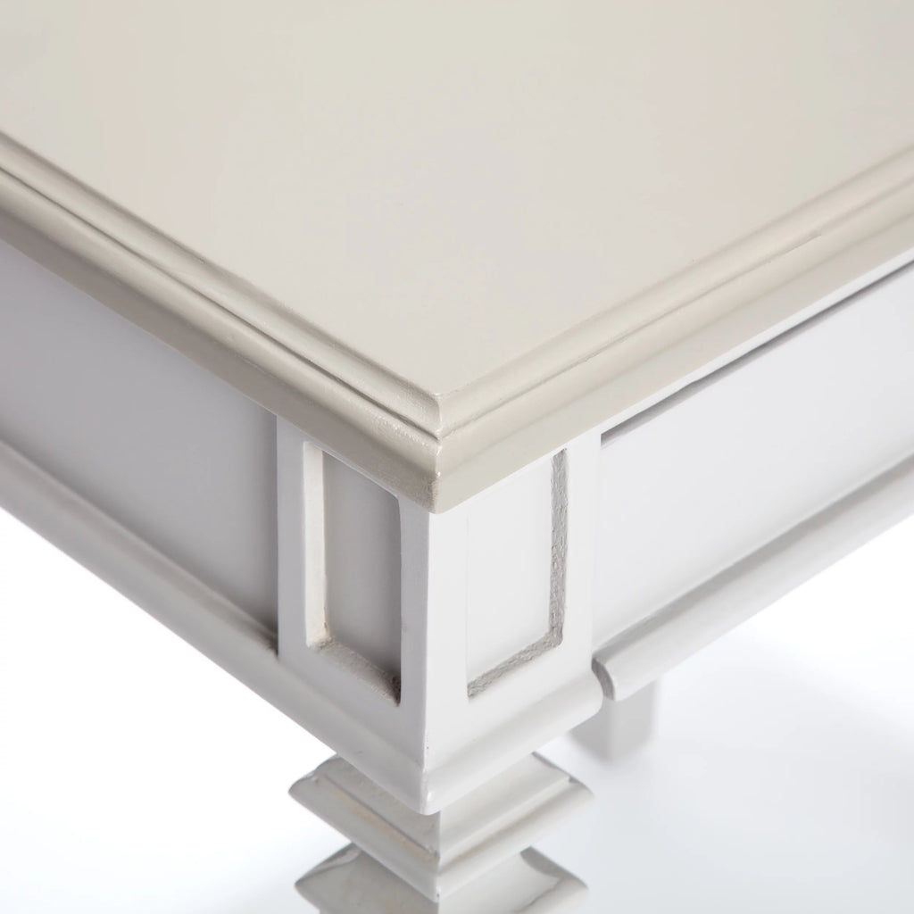 Light Gray Solid Wood End Table Nightstand with Drawer D25661