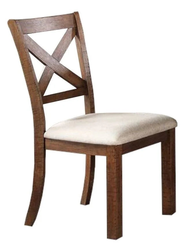 6pc Dining Set Table 4 Side Chairs Bench Cushion Upholstered Solid Wood R9324