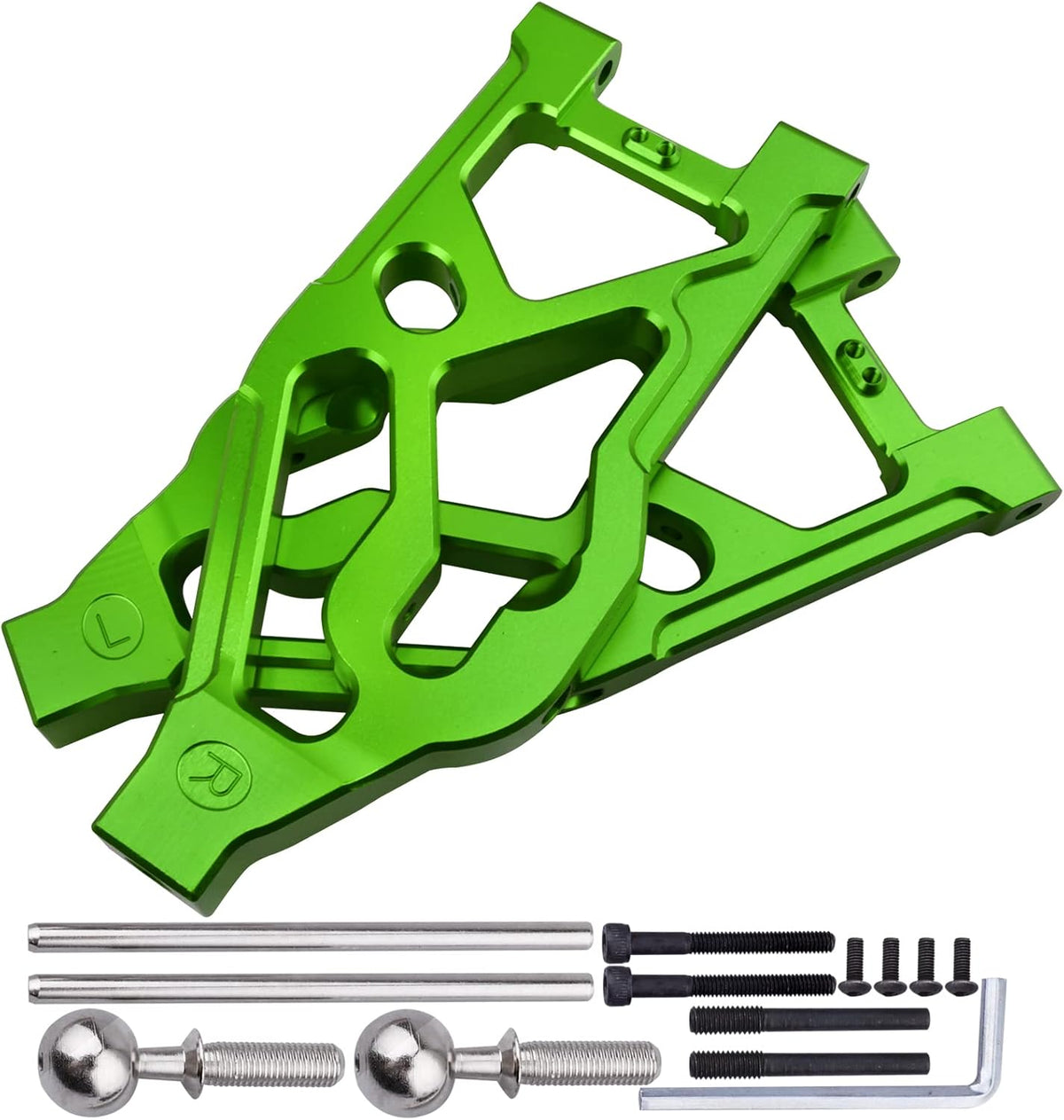 Aluminum Front Lower Suspension Arms for 1/5 Scale RC Truck (Green) Pack of 2 L767796