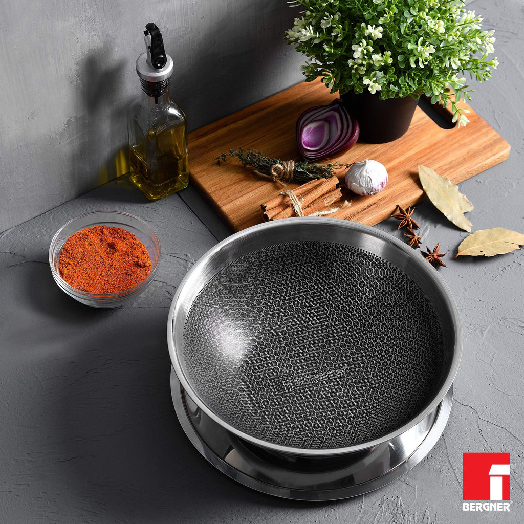 20 Cm Stainless Steel Non Stick Tasra With Lid R487