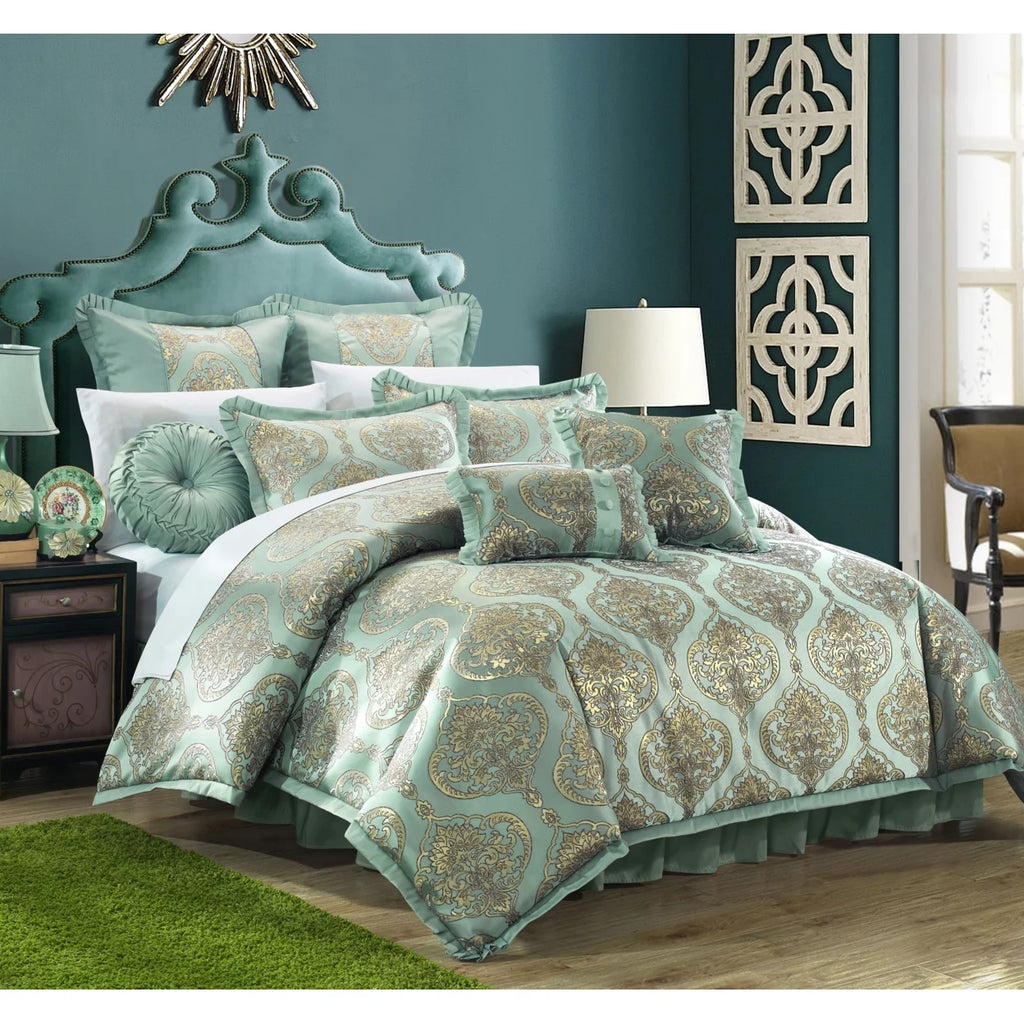 9 Piece Jacquard Comforter Set A426