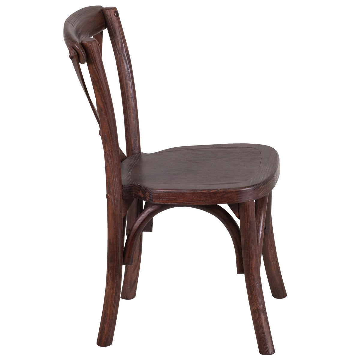 Stackable Mahogany Wood Cross Back Chair W93905