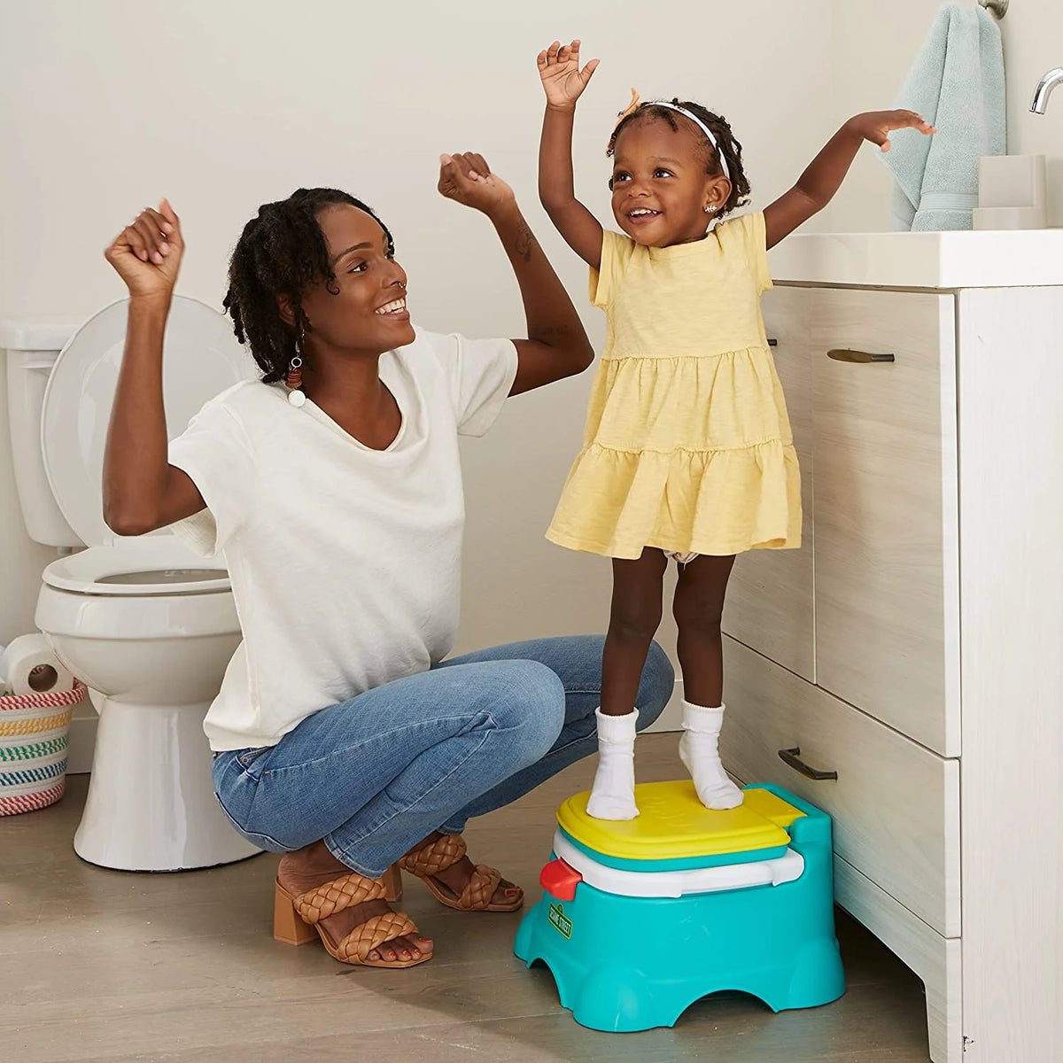 Blue 3-in-1 Potty Chair Toilet Trainer Step Stool O629138