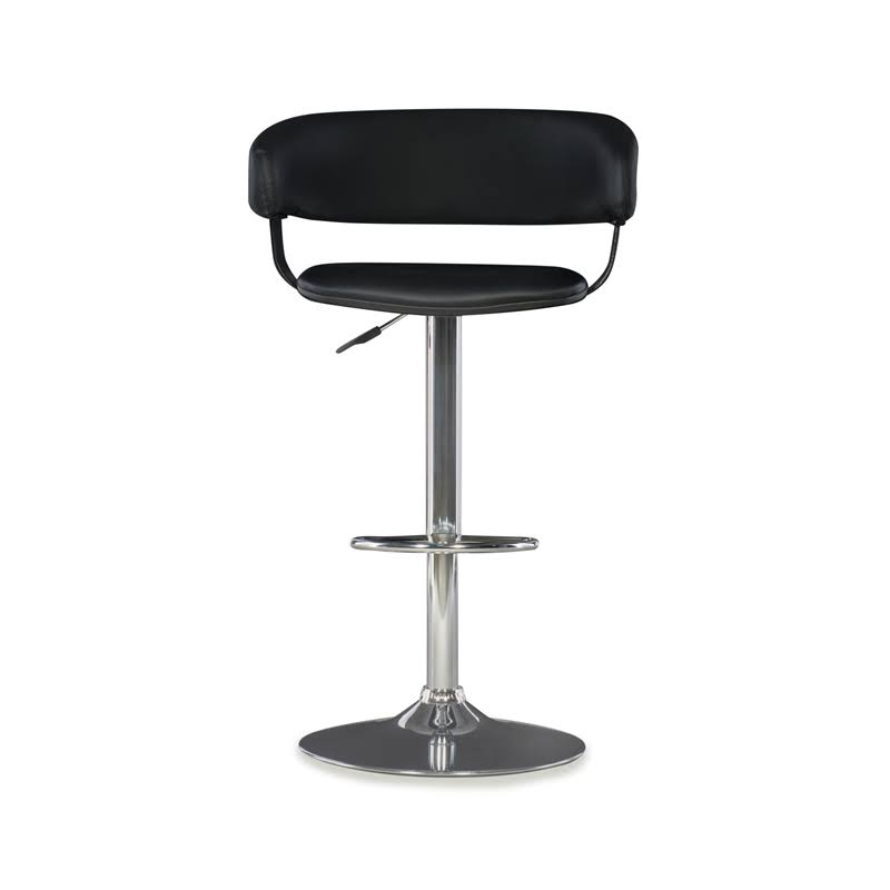 Black Faux Leather Adjustable Height Bar Stool A305458