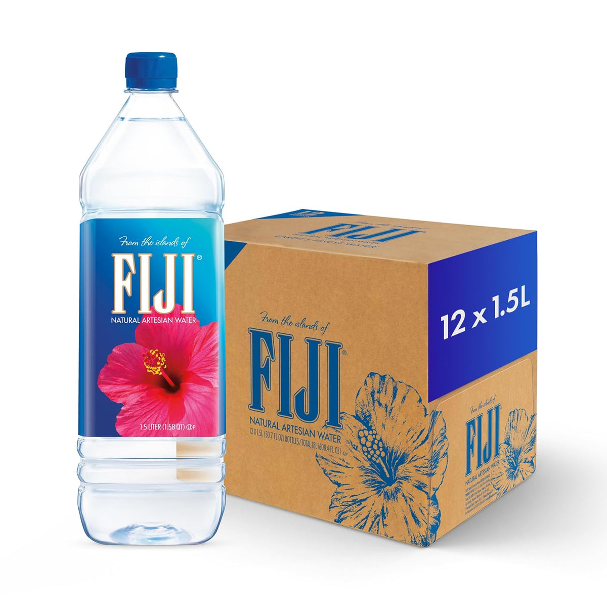 Natural Artesian Bottled Water 1.5 Liters / 50.7 Fl Ounce (Pack of 12) B399150