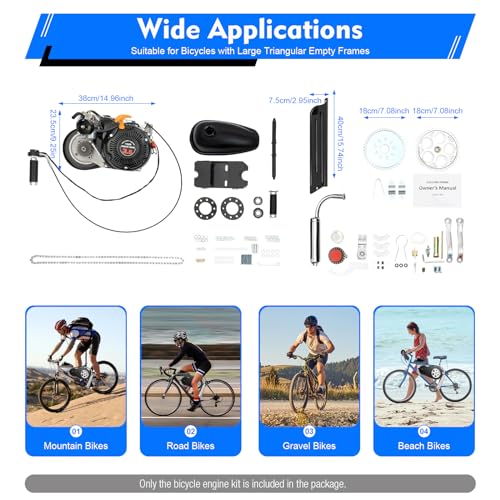 100cc 4-Stroke Single Cylinder Gas Motorized Bicycle Engine Kit (Chain) V5360