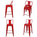 Matt Red Counter Stool D2176