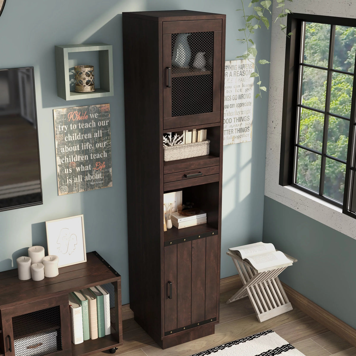 Walnut Multi-Storage TV Tower R798842