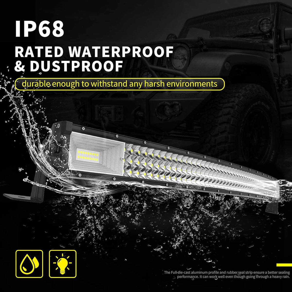 42" Curved LED Light Bar Triple Row 540W 54000LM Off Road Driving Light Pack of 2 H389