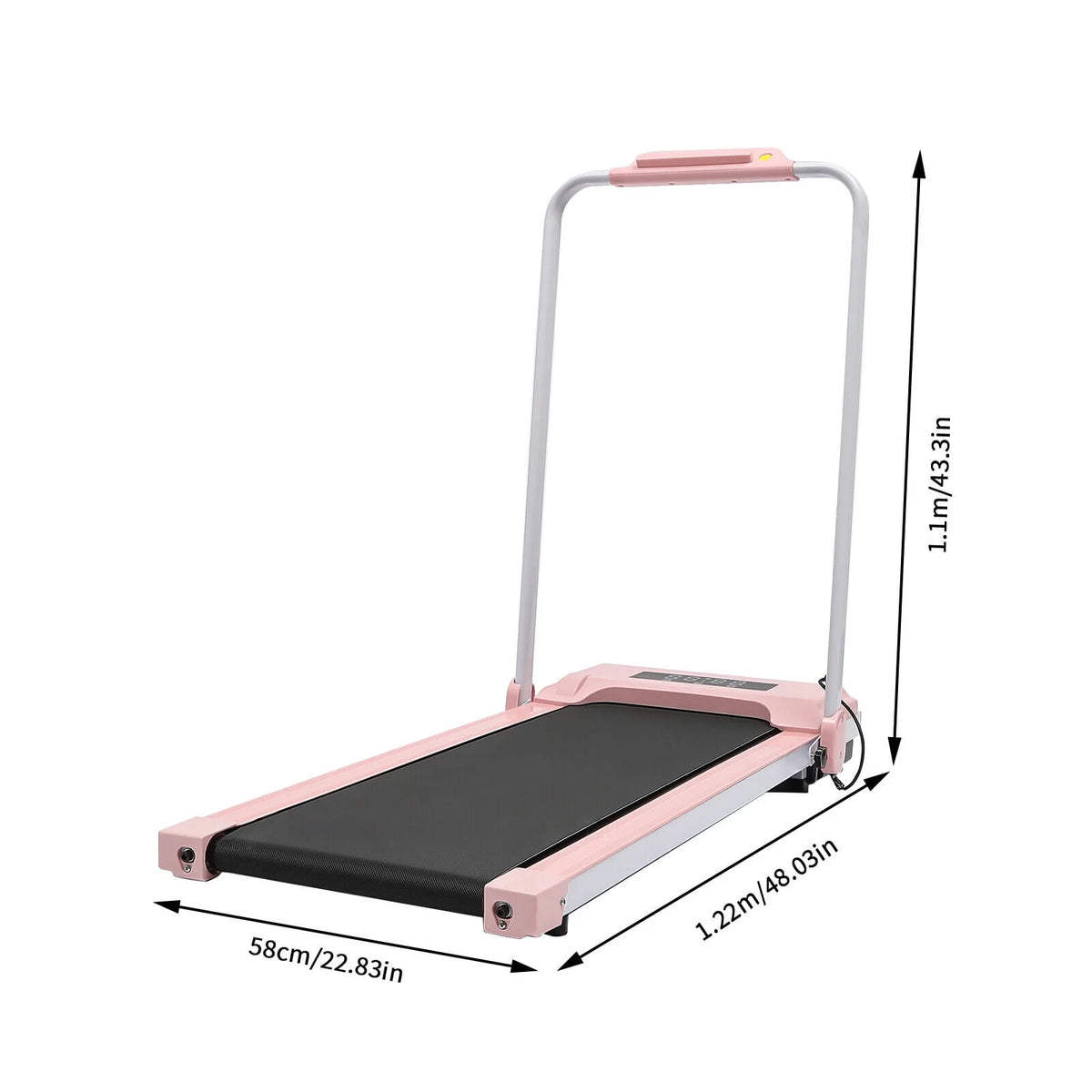2 In 1 Electric Treadmill Walking Pad with Remote Black O382