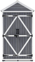 Outdoor Wood Storage Cabinet with Shelves and Latch E732