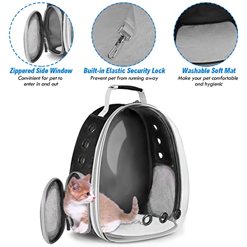 Black Expandable Cat Carrier Backpack B365