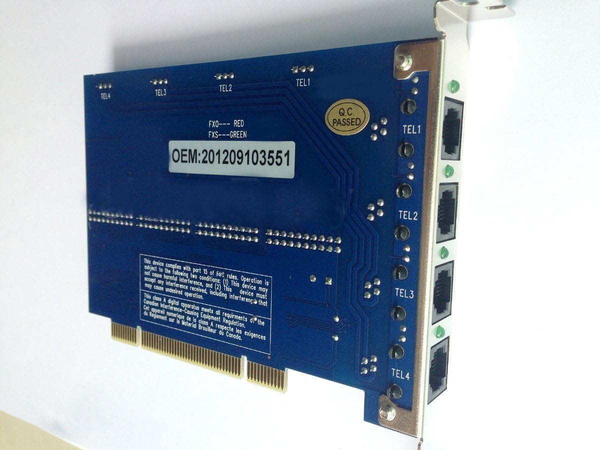 4 Port Analog FXO Card with 4 FXO Modules PCI Q3855
