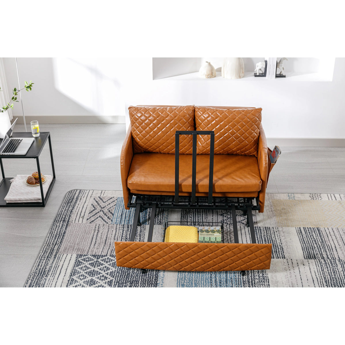 Convertible Sleeper Loveseat Sofa Bed with Headboard R70237