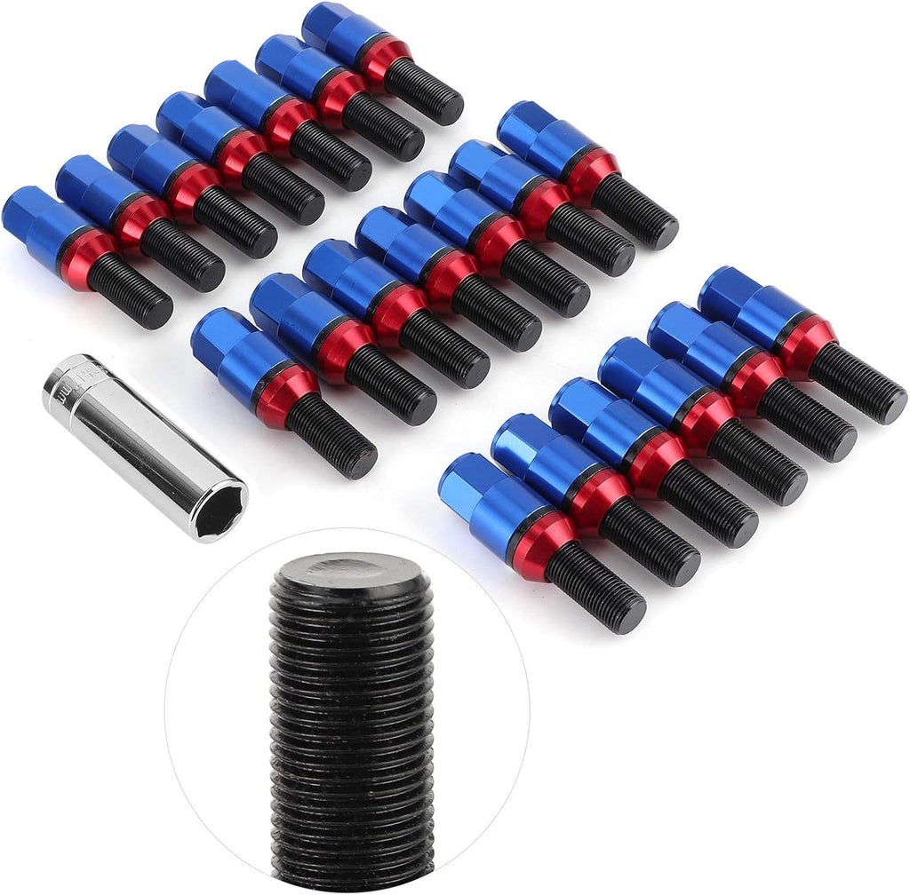 20Pcs M14x1.25 Tuner Style Wheel Lug Bolts (Blue) M557259