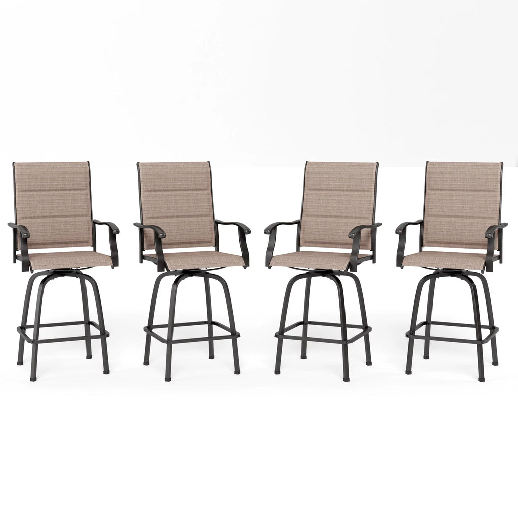 2Pcs Outdoor Metal Swivel Bar Stools J367445