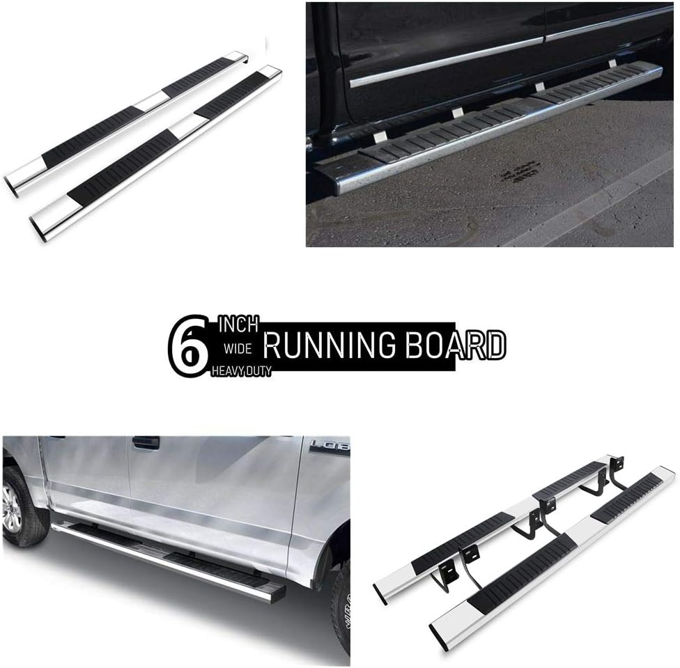 6 Inch Chrome Running Boards Side Step Rails P826