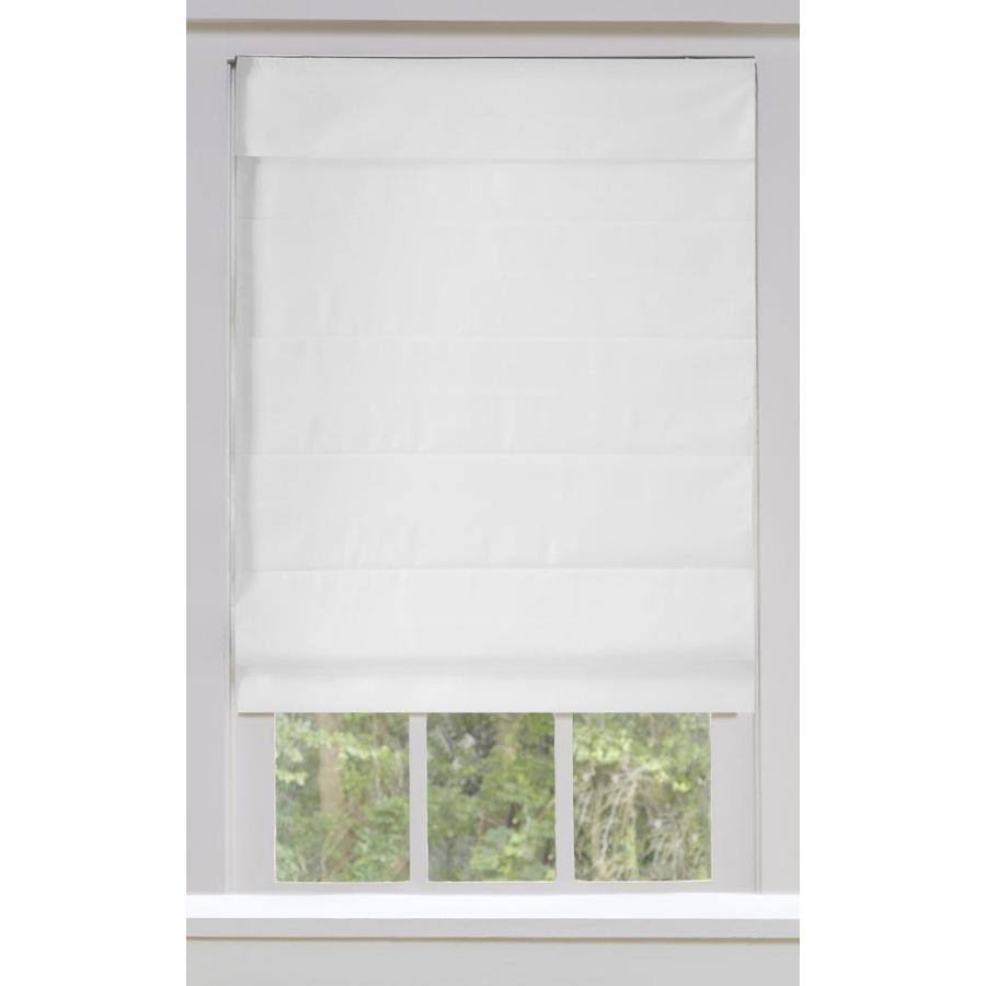White Cotton Cordless Roman Shade O14566