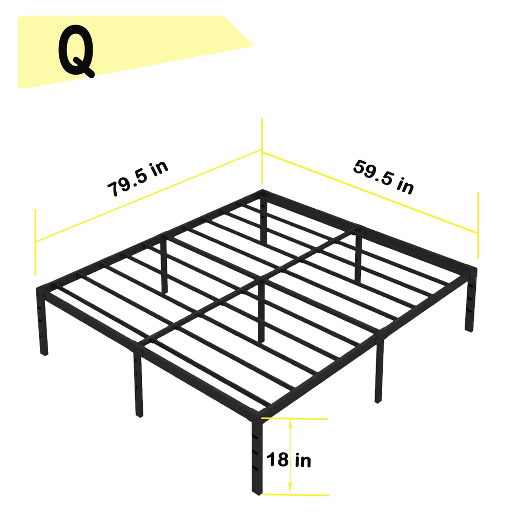 Queen Size Heavy Duty Metal Platform Bed Frame with Storage Q171942