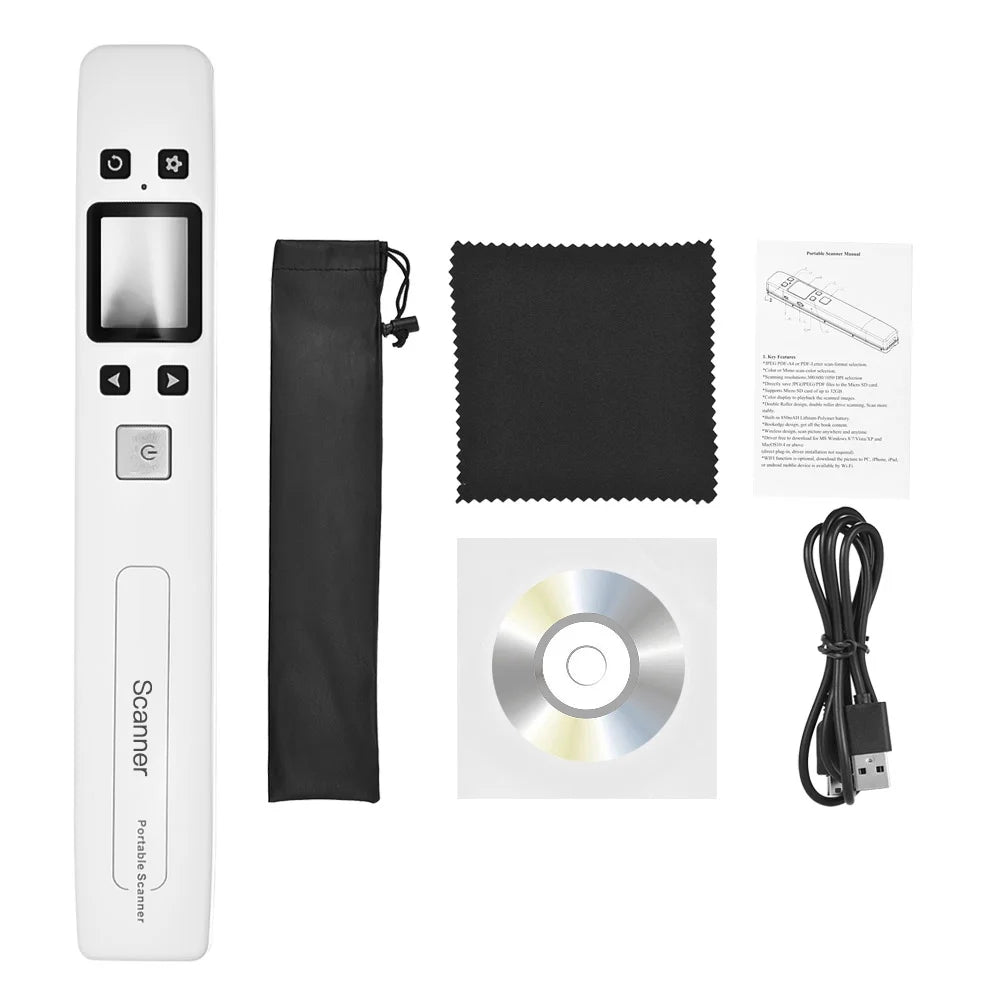 Portable Wand Document Scanner A4 Size 1050DPI LCD Display U47261