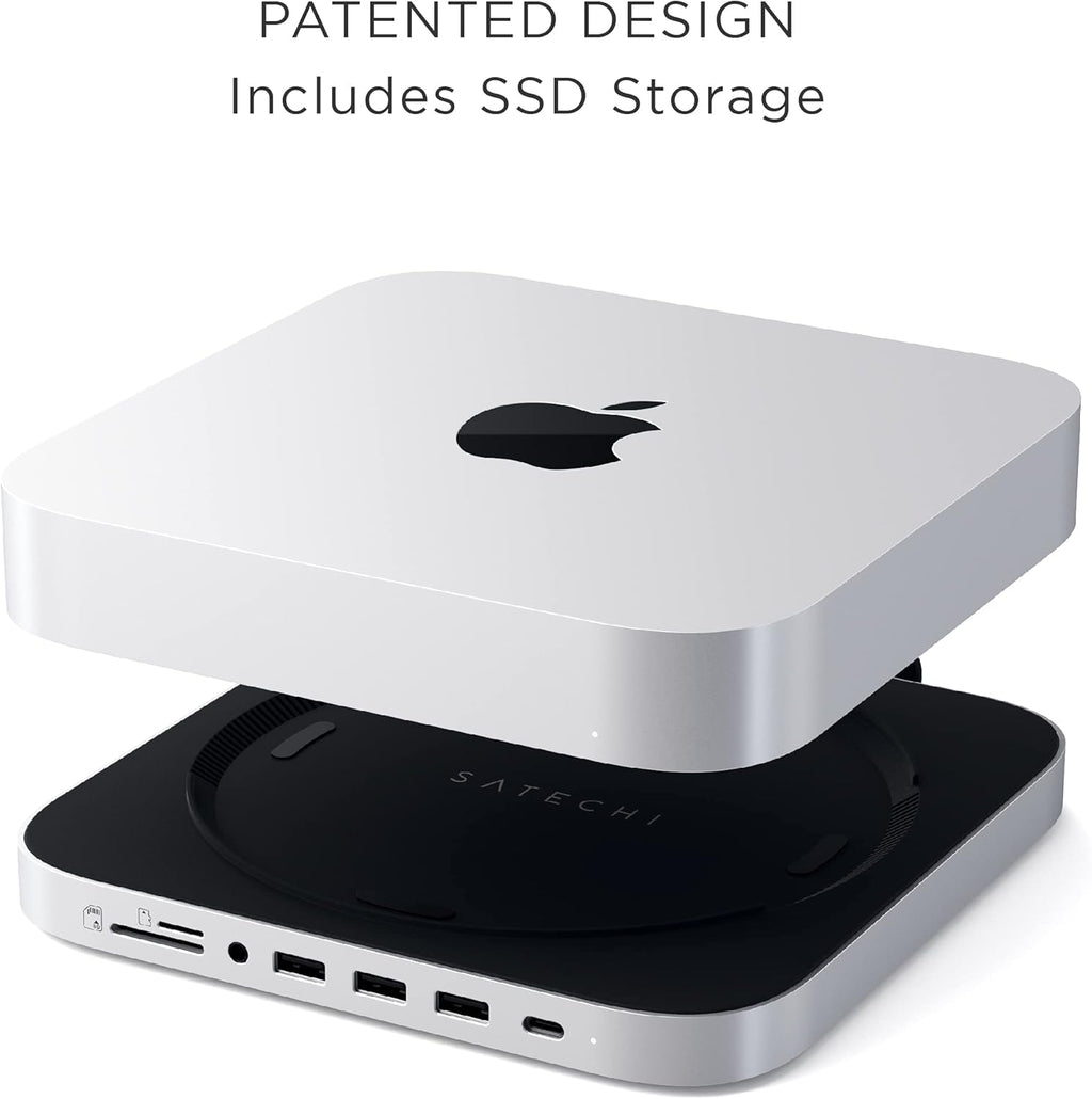 Type-C Stand & Hub with SSD Enclosure, M.2 SATA, USB-C, Micro/SD Card Readers, USB-A & Headphone Jack, Silver U683001