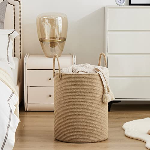 Large Pure White Woven Rope Laundry Hamper Basket Z427