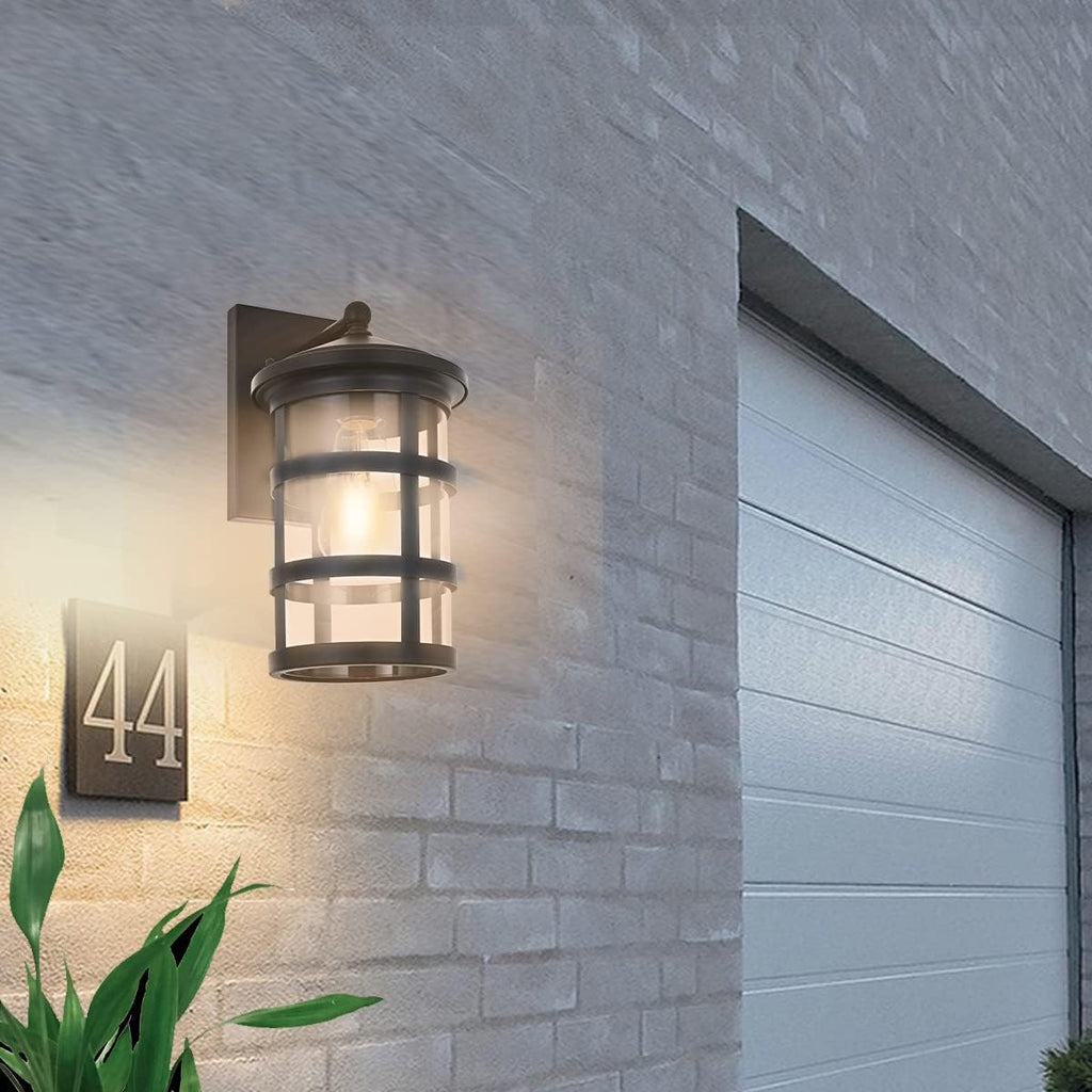 Black 1-Light Outdoor Post Light with Clear Glass Q41482