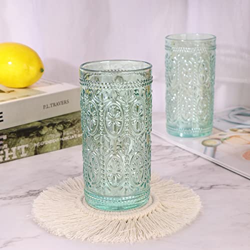 Pink Glassware set of 4, 10oz Heavy Duty Glass Cups G3026