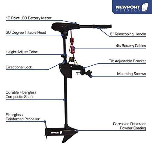 40lb Thrust Transom Mounted Saltwater Electric Trolling Motor M6054