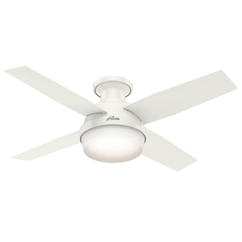 White Low Profile Ceiling Fan with Light & Remote (2 Pack) K533