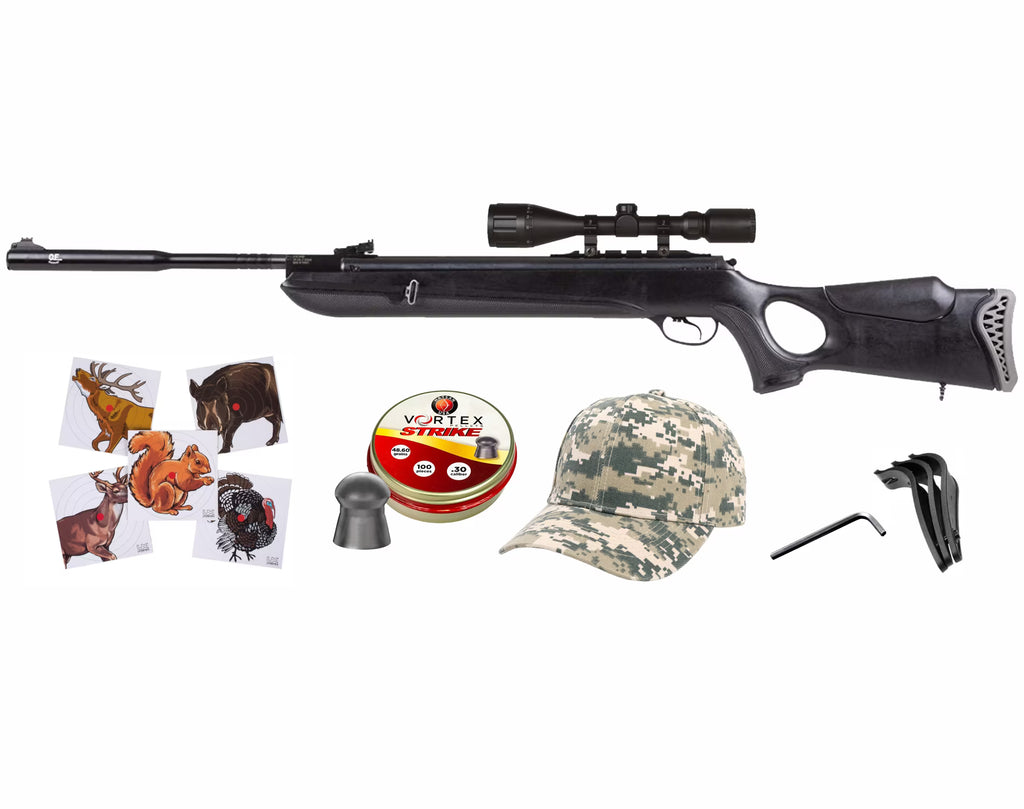 Hatsan Mod 130S Vortex QE .30 Cal Break Barrel Air Rifle and Pellets and Hat Bundle Z3971