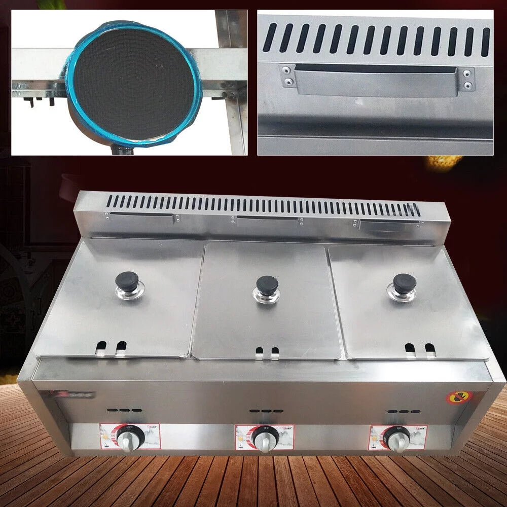 18L Propane NG Gas Fryer 3 Pan N65746
