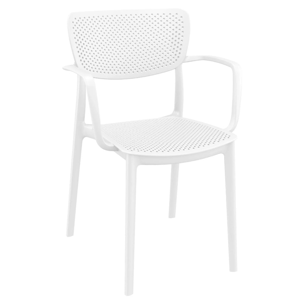 White Outdoor Dining Arm Chair Set of 2 H4683