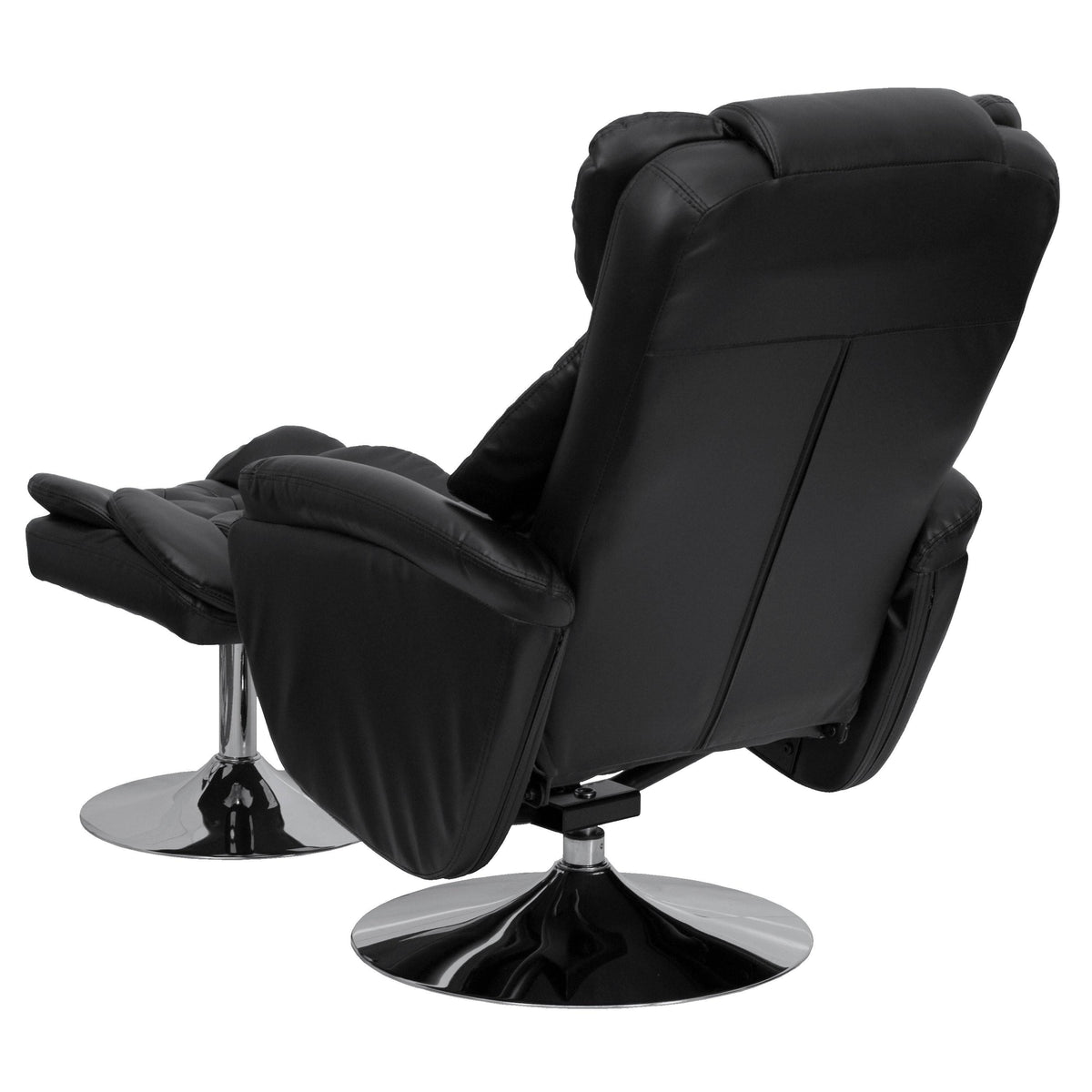Black Leather Recliner and Ottoman Set B268