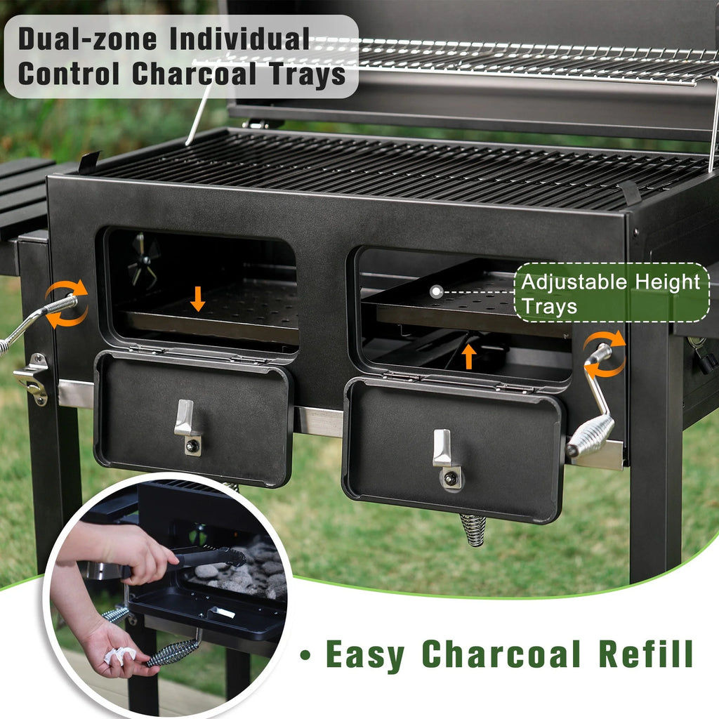 34-inch Portable Charcoal BBQ Grill X7744
