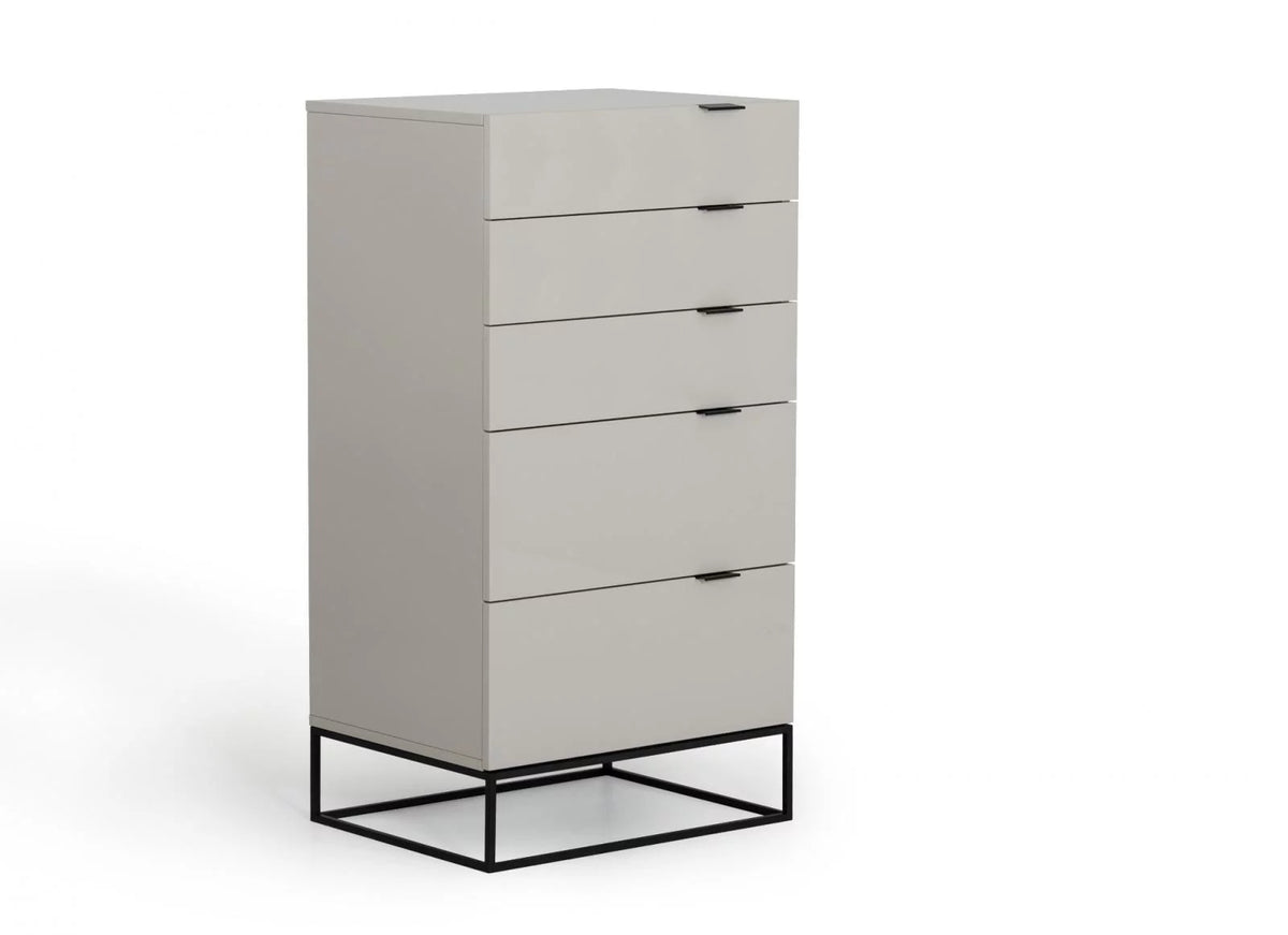 Modern Grey Gloss Lacquer Finish Chest H221090