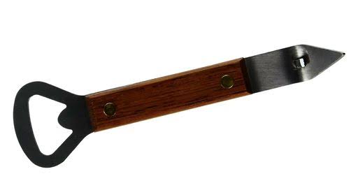 Magnetic Stainless Steel Bottle and Can Opener with Wood Handle L850077